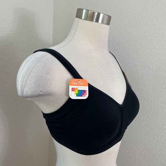 NEW Warners Womens Medium Wireless Lightly Lined Black Bra - Picture 2 of 7